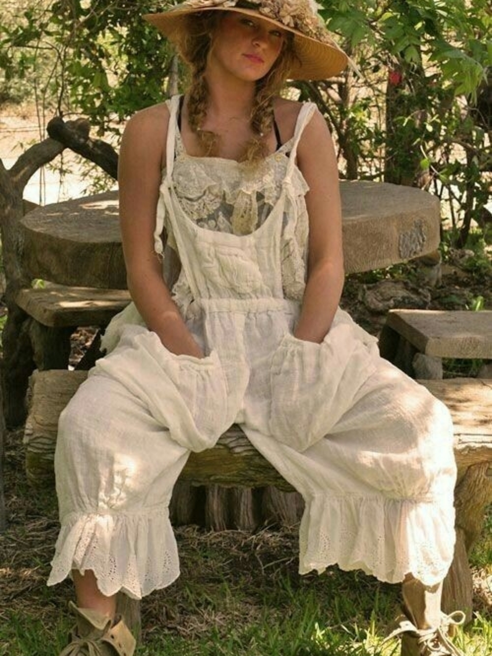 Magnolia Pearl Linen Overalls
